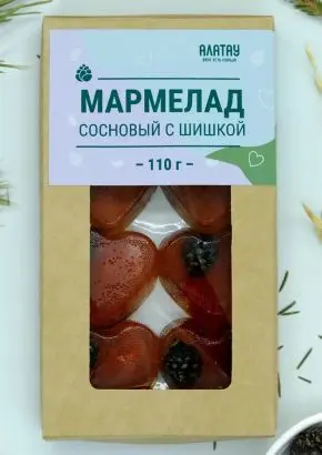 Мармелад "Сердце" с сосновой шишкой в крафтовой коробке, 110 г Мармелад "Сердце" с сосновой шишкой в крафтовой коробке, 110 г