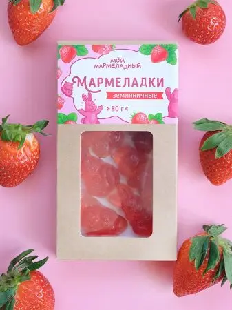Мармелад без сахара земляничный, 80 г Мармелад без сахара земляничный, 80 г